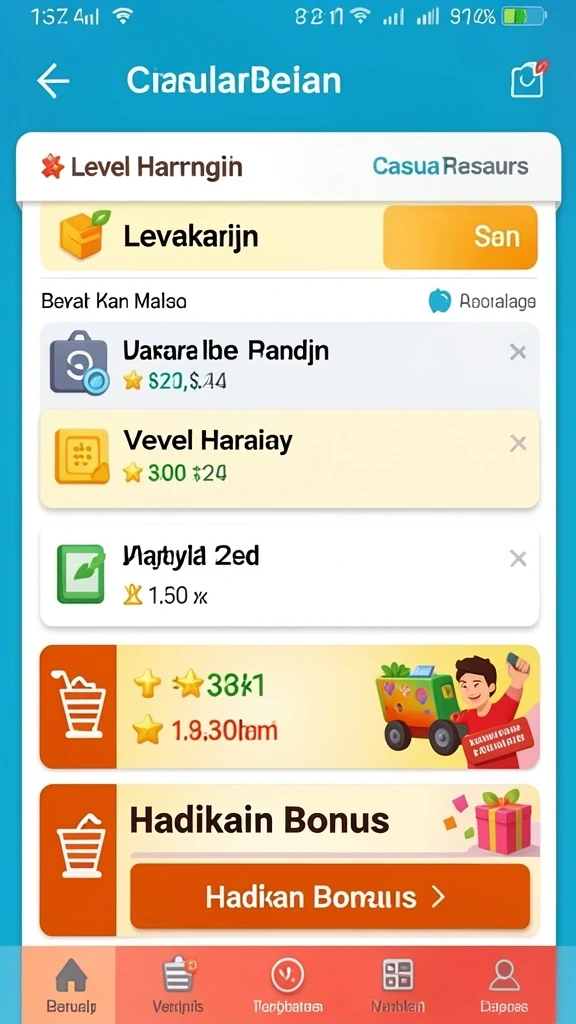 Sistem reward yang adiktif dan beragam.