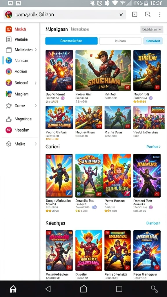 Fitur permainan seru yang dapat dipilih sesuai selera.