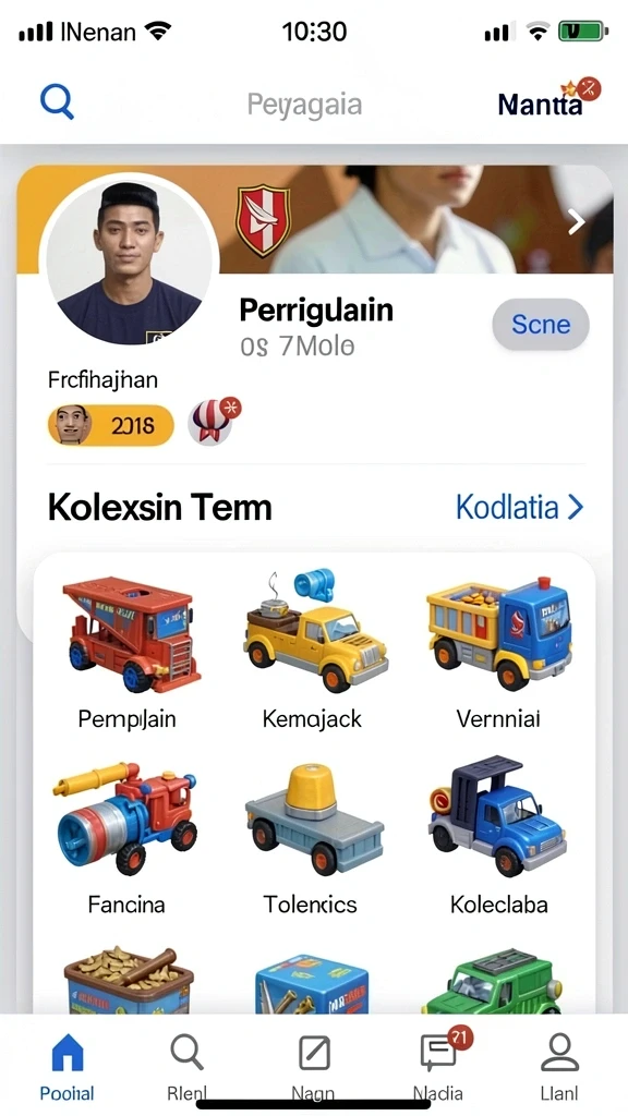 Tampilan utama OLLO4D dengan karakter yang berwarna-warni.