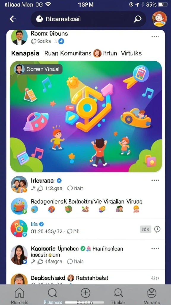 Screenshot aplikasi REJEKIBET menampilkan komunitas aktif yang terlibat dalam permainan.